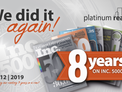 Platinum Realty makes the Inc. 5000 list for the 8th year